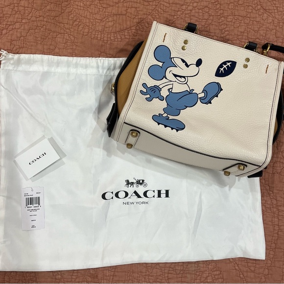 NWT Coach Disney Rogue 25 Pebble Leather Bag - Picture 1 of 5
